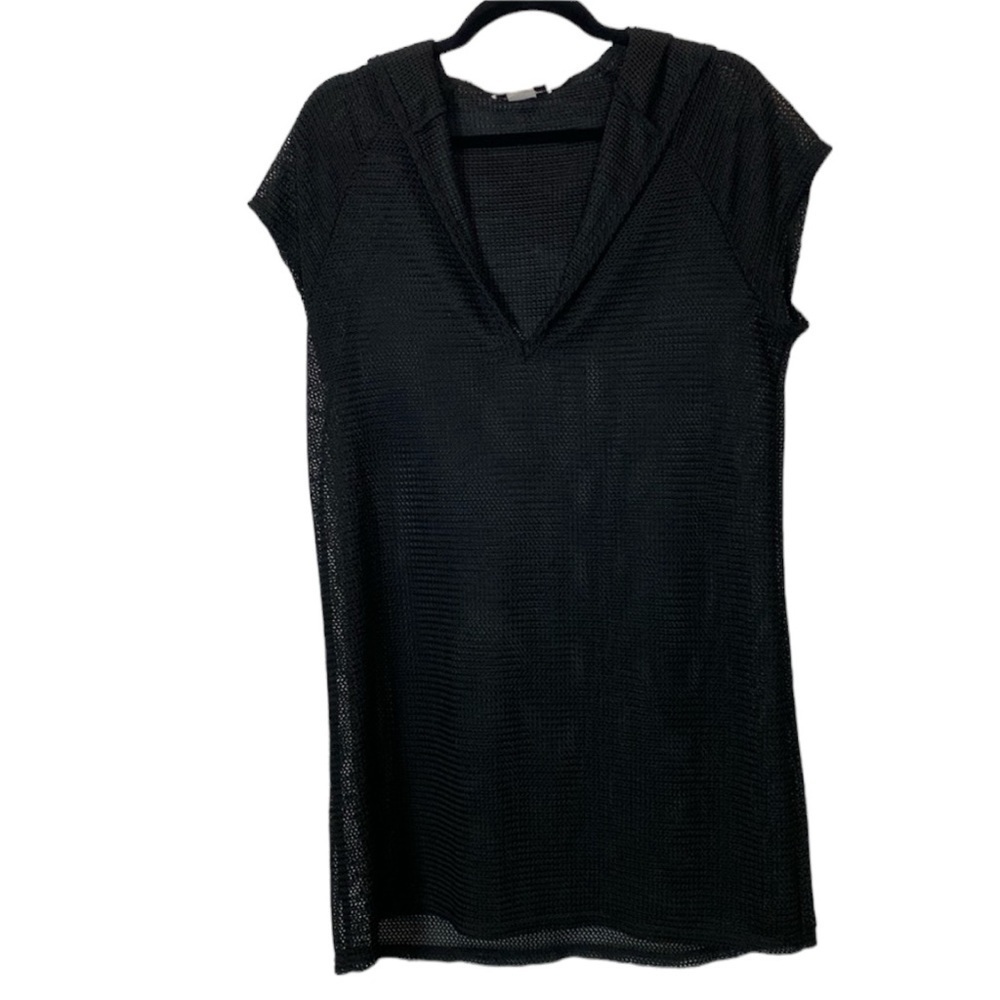 Vintage black mesh hooded dress